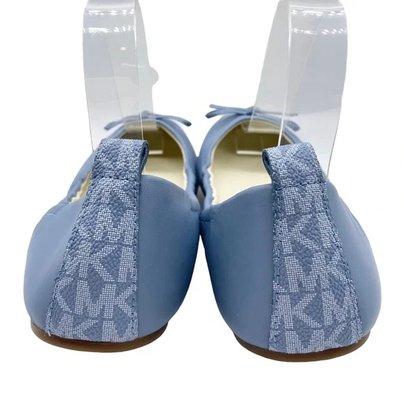Michael Kors Women's Flats Juliette Blue Leather Ballet Slip On Designer NEW - Picture 5 of 11